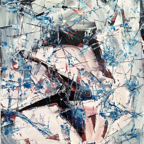 »Broken news« 2020 · Acryl auf Holz · 100 x 150 cm